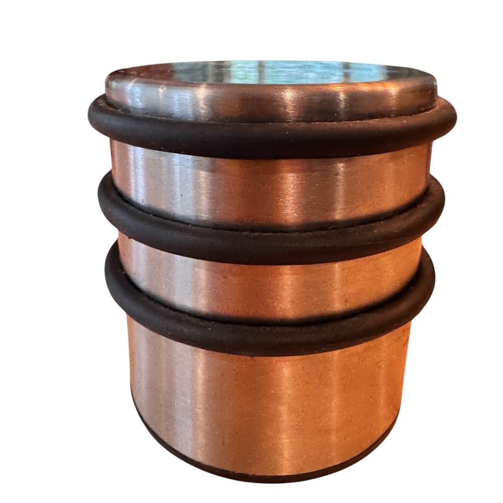 Heavy Duty Brushed Stainless Steel Cylindrical Door Stop with Rubber Rings 3in